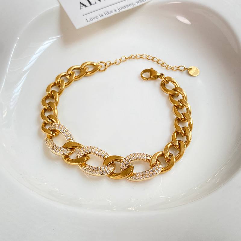 Bangle – Pure 316 Stainless Steel with Zircon Stones S1