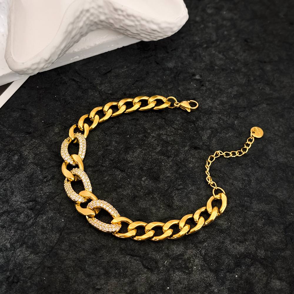 Bangle – Pure 316 Stainless Steel with Zircon Stones S1