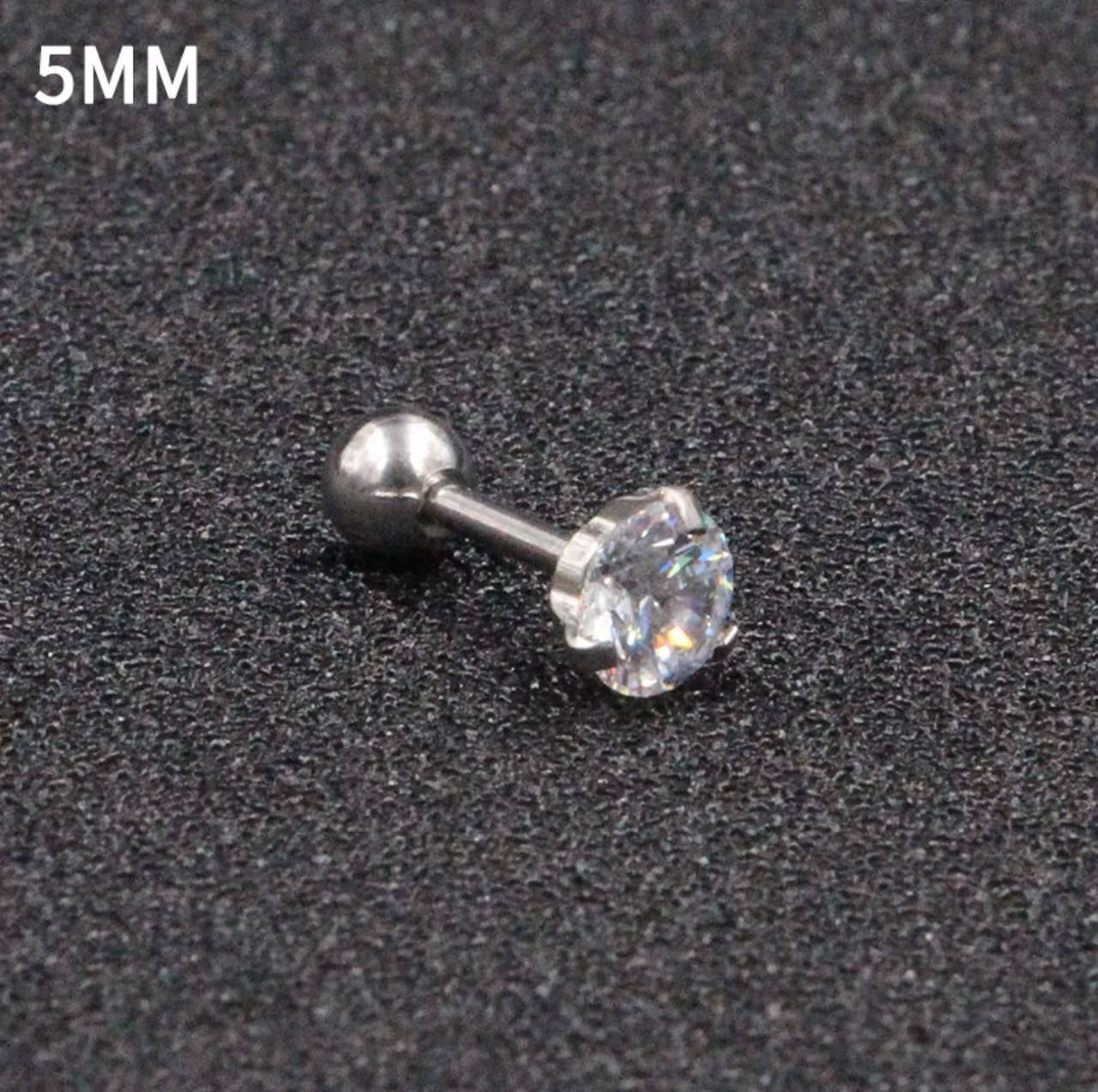 Piercing – Pure 316 Stainless Steel with Zircon Stone S1
