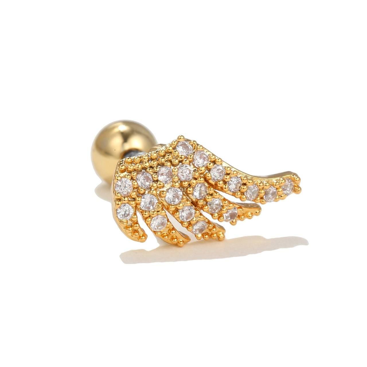 Bar Back Piercing – Pure 316 Stainless Steel with Zircon Stones S1