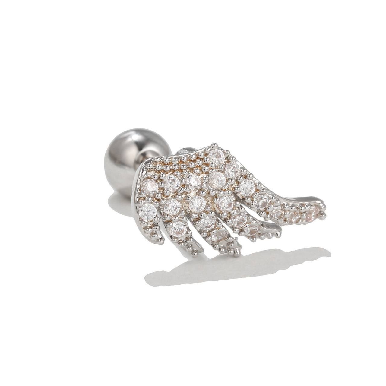 Bar Back Piercing – Pure 316 Stainless Steel with Zircon Stones S1