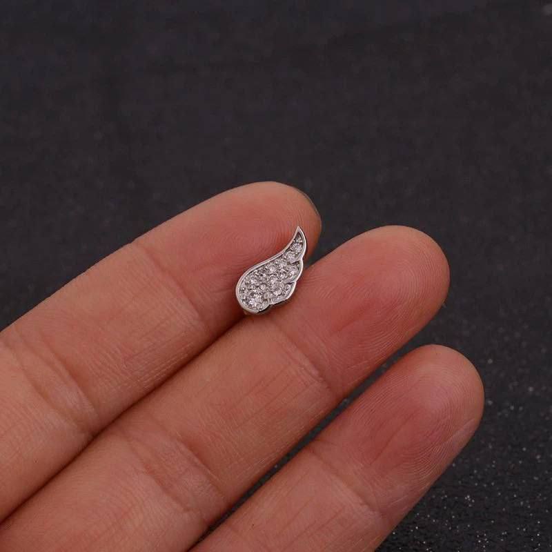 Bar Back Piercing – Pure 316 Stainless Steel with Zircon Stones S1