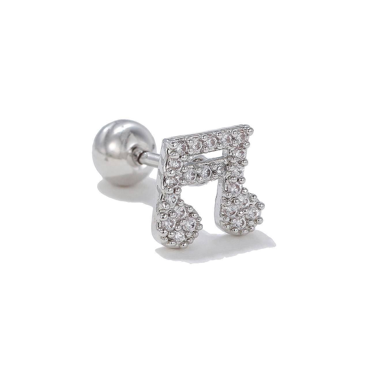 Bar Back Piercing – Pure 316 Stainless Steel with Zircon Stones S1