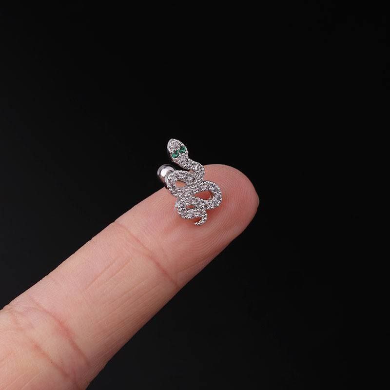 Bar Back Piercing – Pure 316 Stainless Steel with Zircon Stones S1