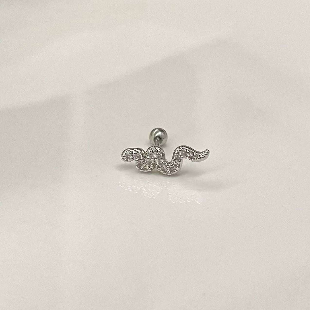 Bar Back Piercing – Pure 316 Stainless Steel with Zircon Stones S1