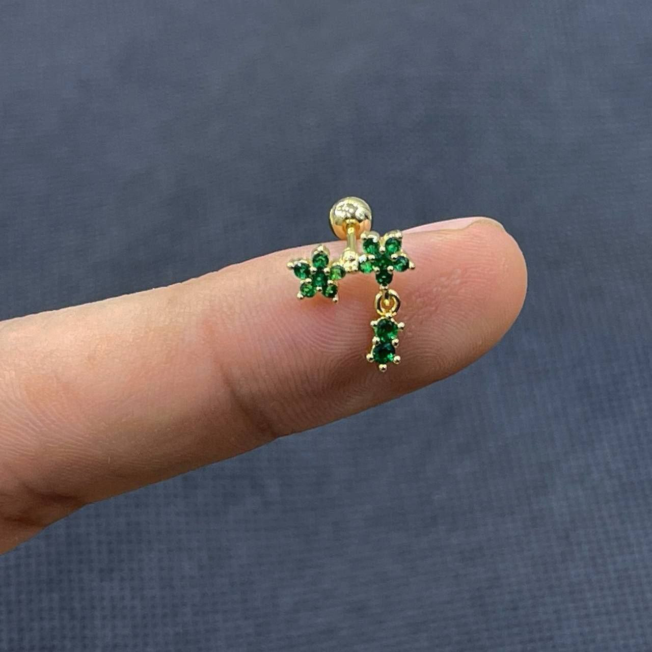 Bar Back Piercing – Pure 316 Stainless Steel with Zircon Stones S1