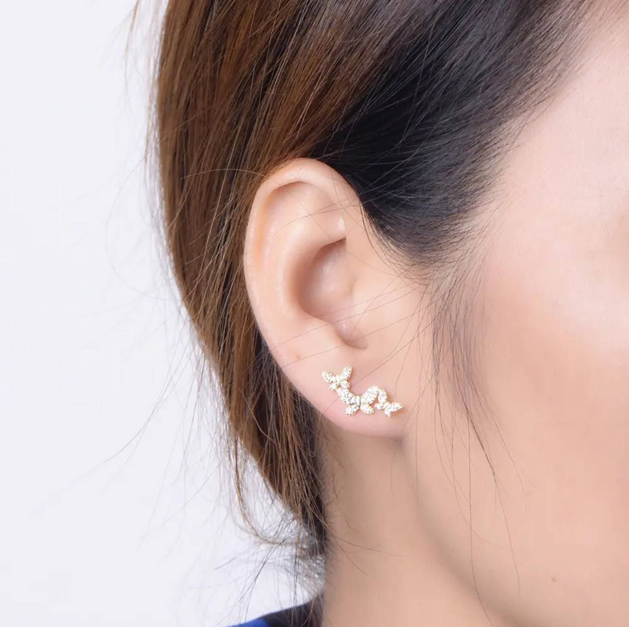 Bar Back Piercing – Pure 316 Stainless Steel with Zircon Stones S1