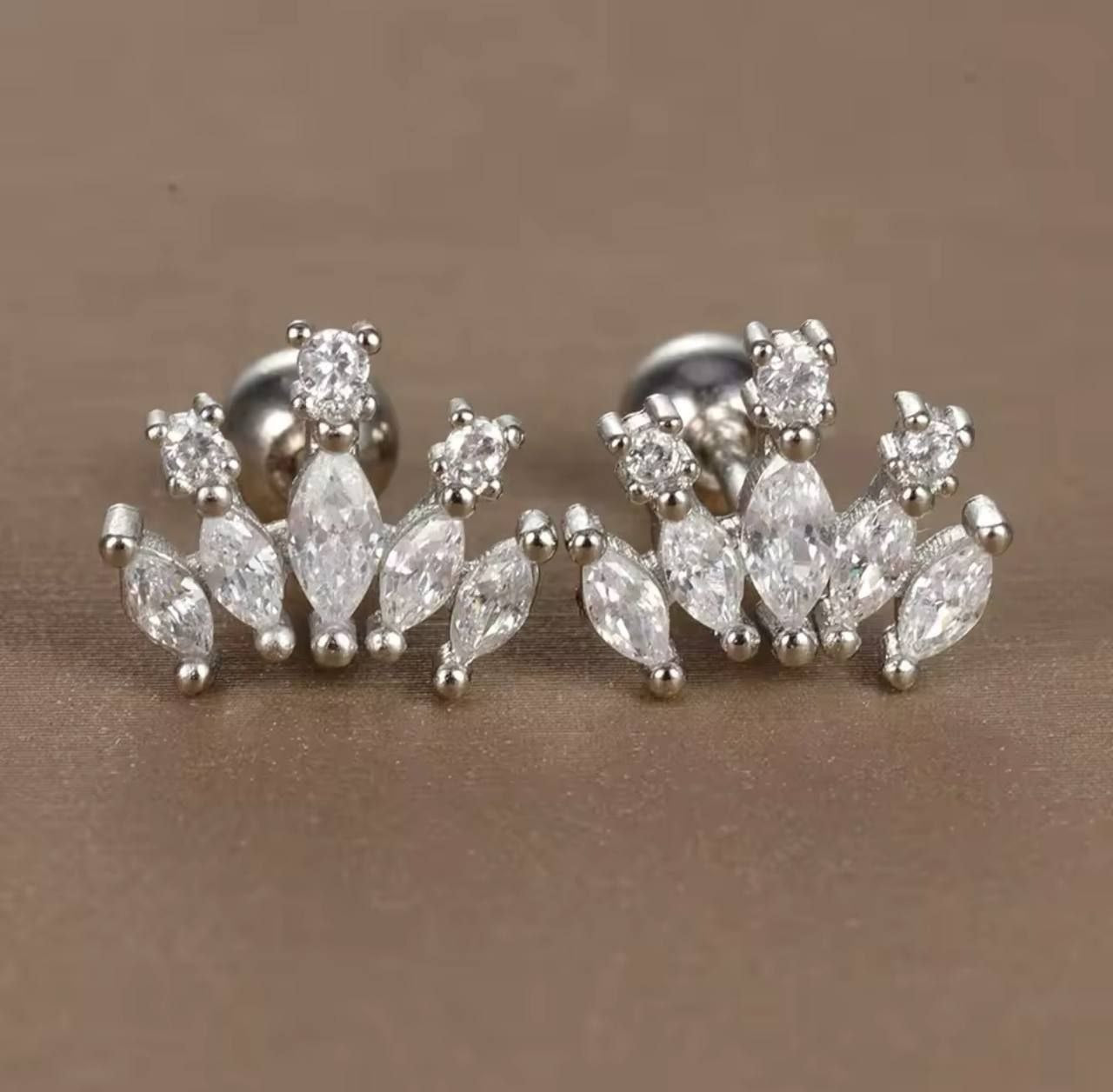 Bar Back Piercing – Pure 316 Stainless Steel with Zircon Stones S1