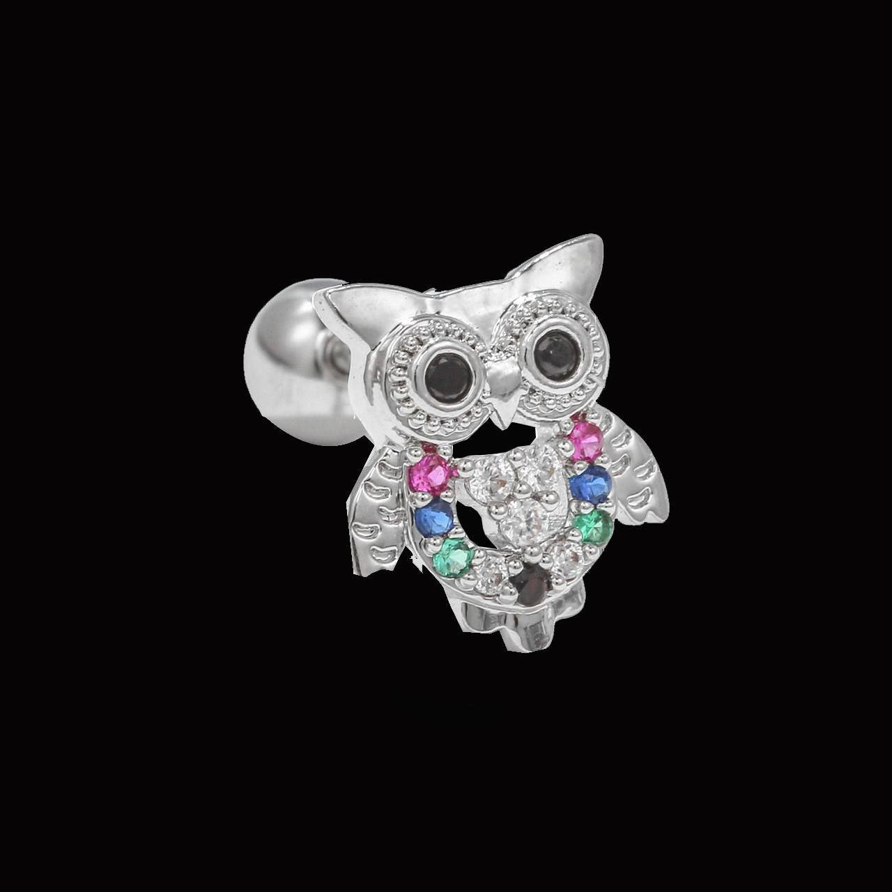 Bar Back Piercing – Pure 316 Stainless Steel with Zircon Stones S1
