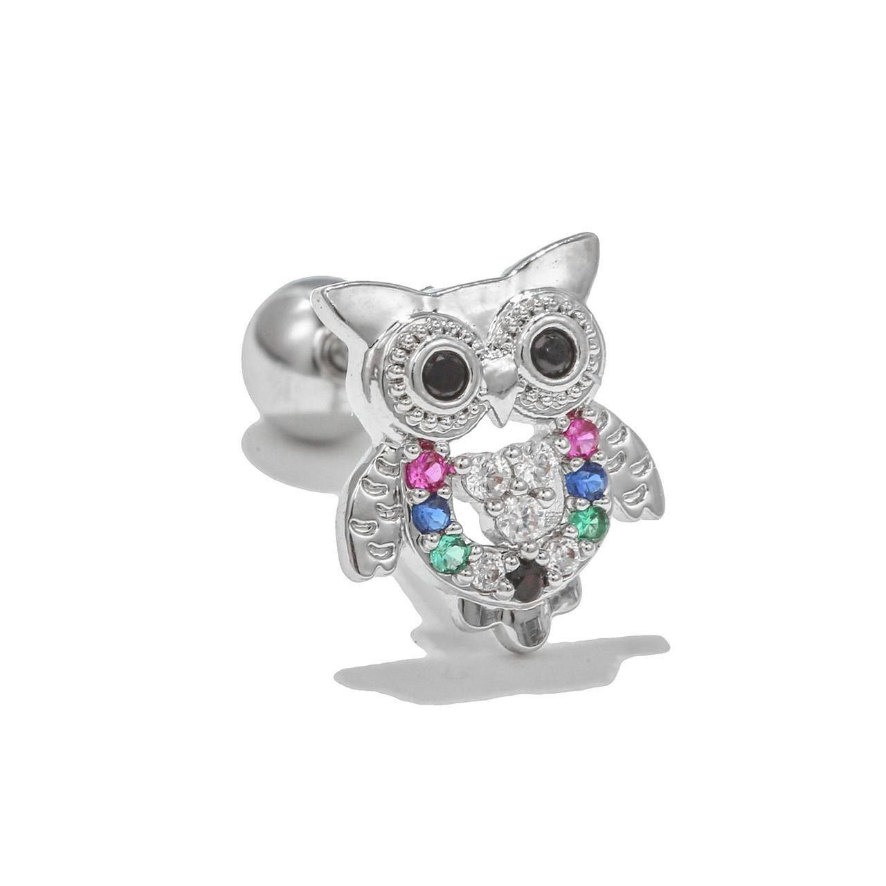 Bar Back Piercing – Pure 316 Stainless Steel with Zircon Stones S1