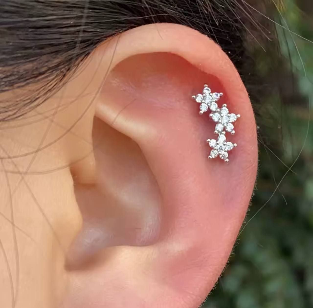 Bar Back Piercing – Pure 316 Stainless Steel with Zircon Stones S1