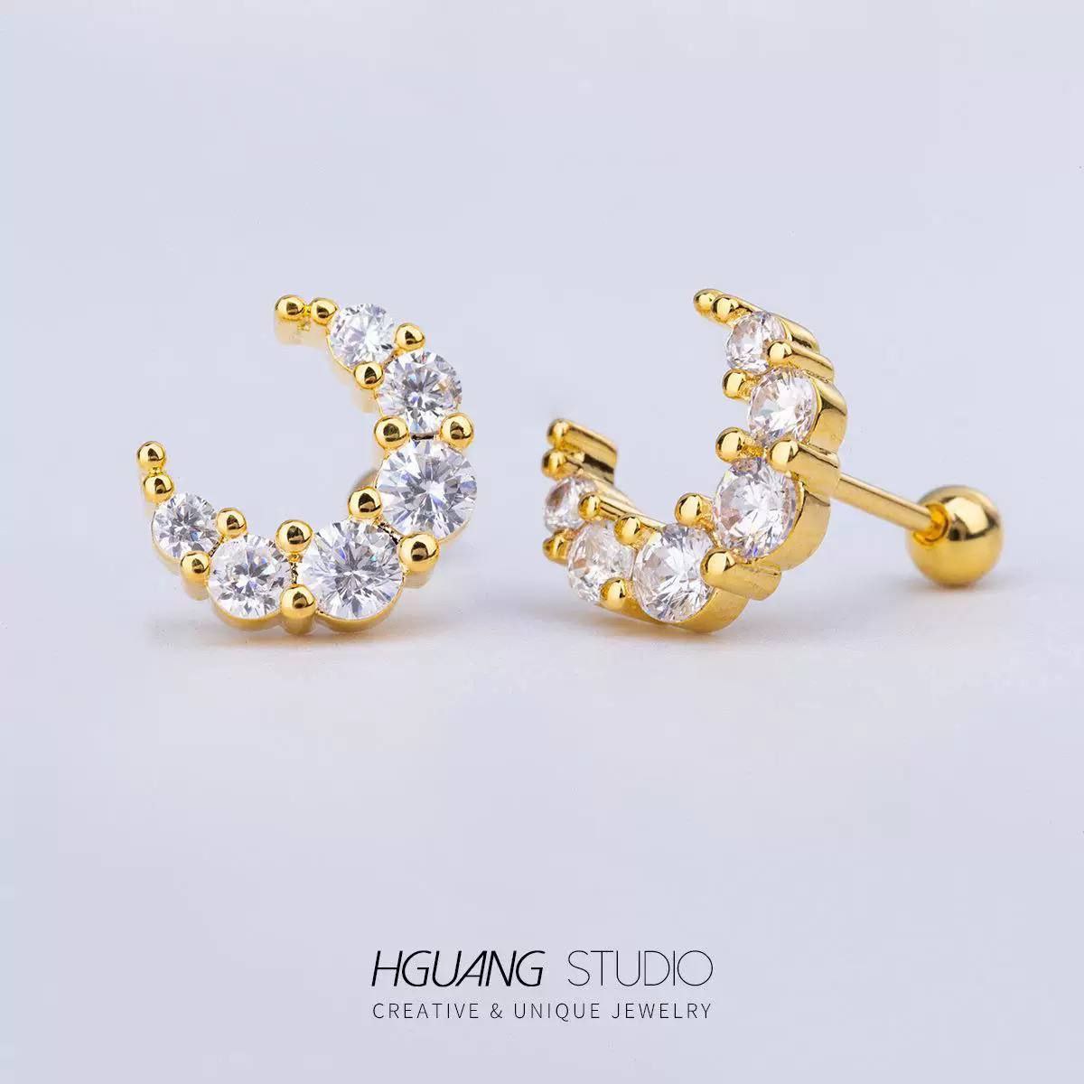 Bar Back Piercing – Pure 316 Stainless Steel with Zircon Stones S1