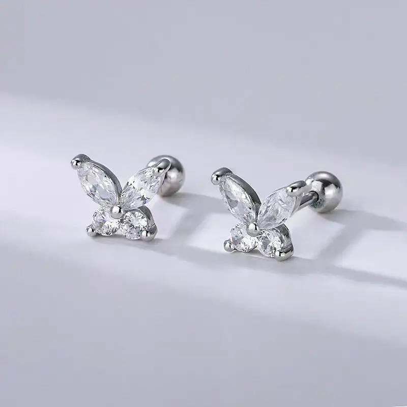 Bar Back Piercing – Pure 316 Stainless Steel with Zircon Stones S1