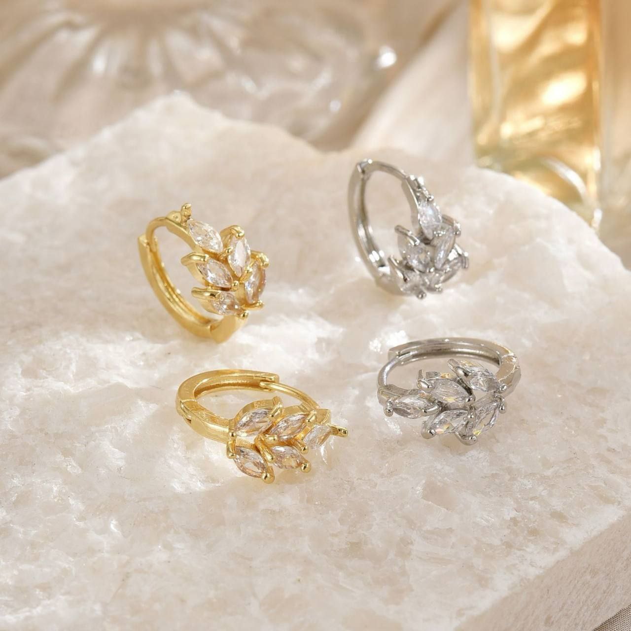 Bar Stud Piercing – Pure 316 Stainless Steel with Colored Zircon Stones S1