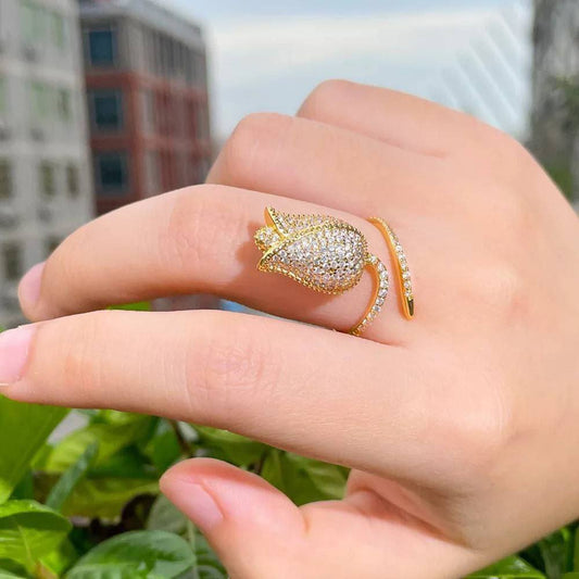 Zircona Classic Ring – Chinese Gold Free Size Zircon Rin S1