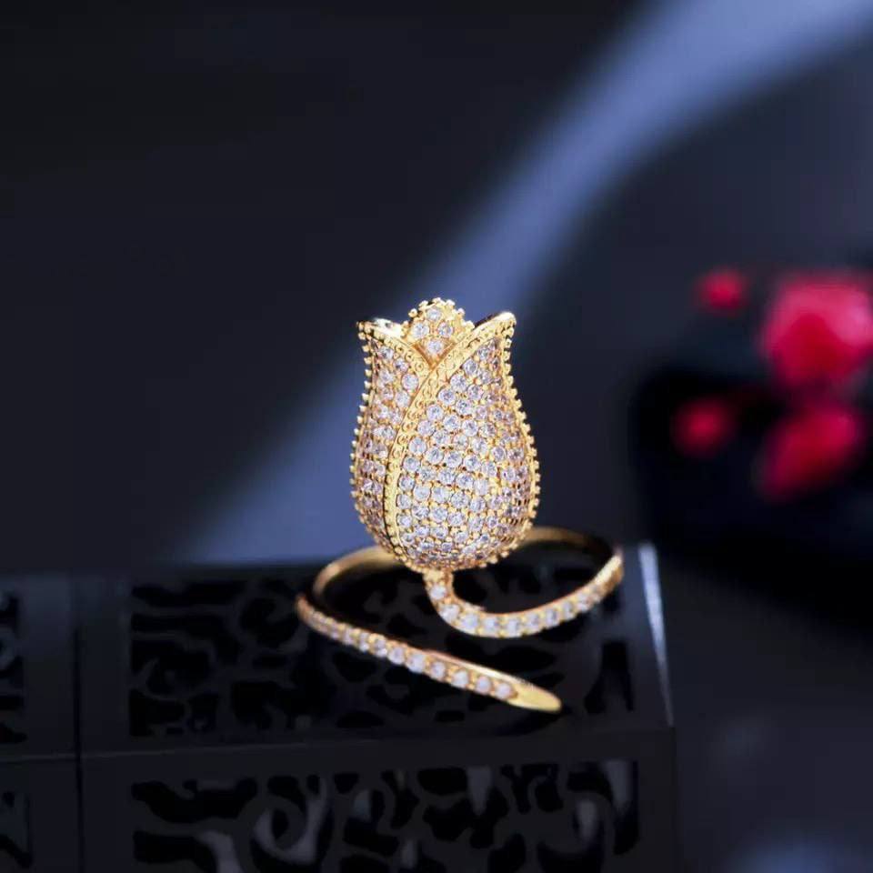Zircona Classic Ring – Chinese Gold Free Size Zircon Rin S1