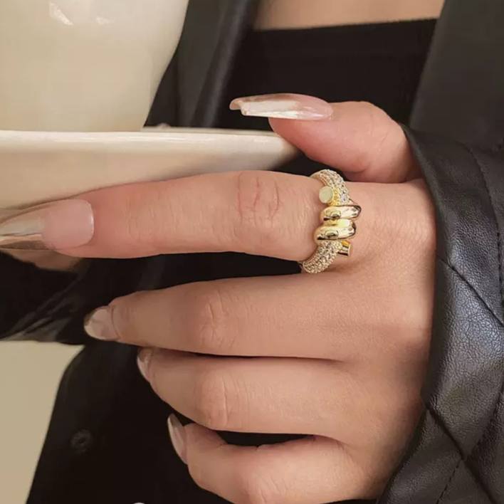 Zircona Classic Ring – Chinese Gold Free Size Zircon Ring S1