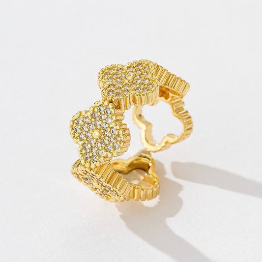 Gold Plated Zircon Ring – Free Size S1