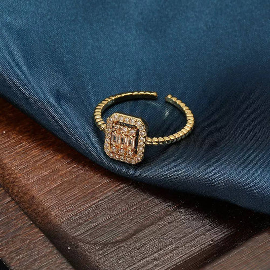 Gold Plated Zircon Ring – Free Size S1