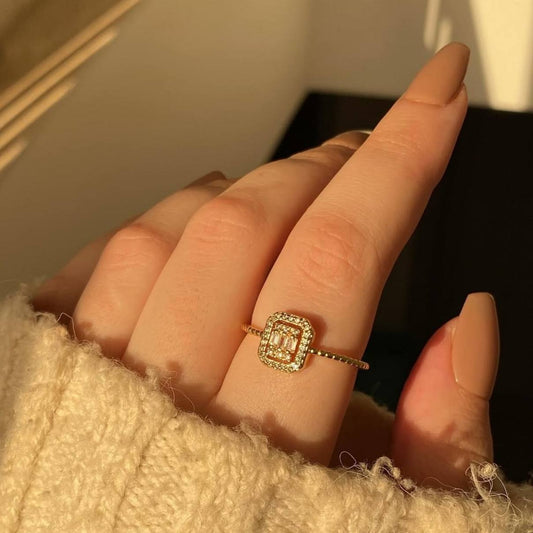 Gold Plated Zircon Ring – Free Size S1