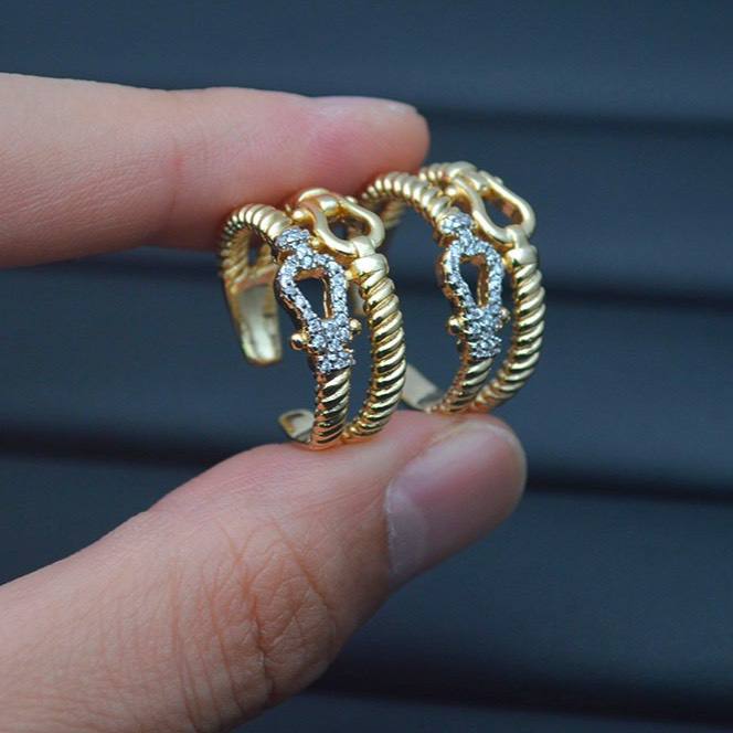 Gold Plated Zircon Ring – Free Size S1