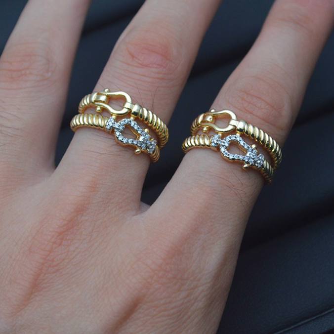 Gold Plated Zircon Ring – Free Size S1