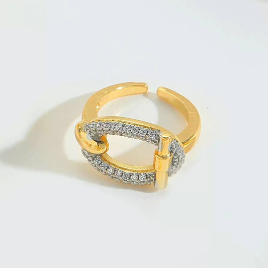 Gold Plated Zircon Ring – Free Size S1