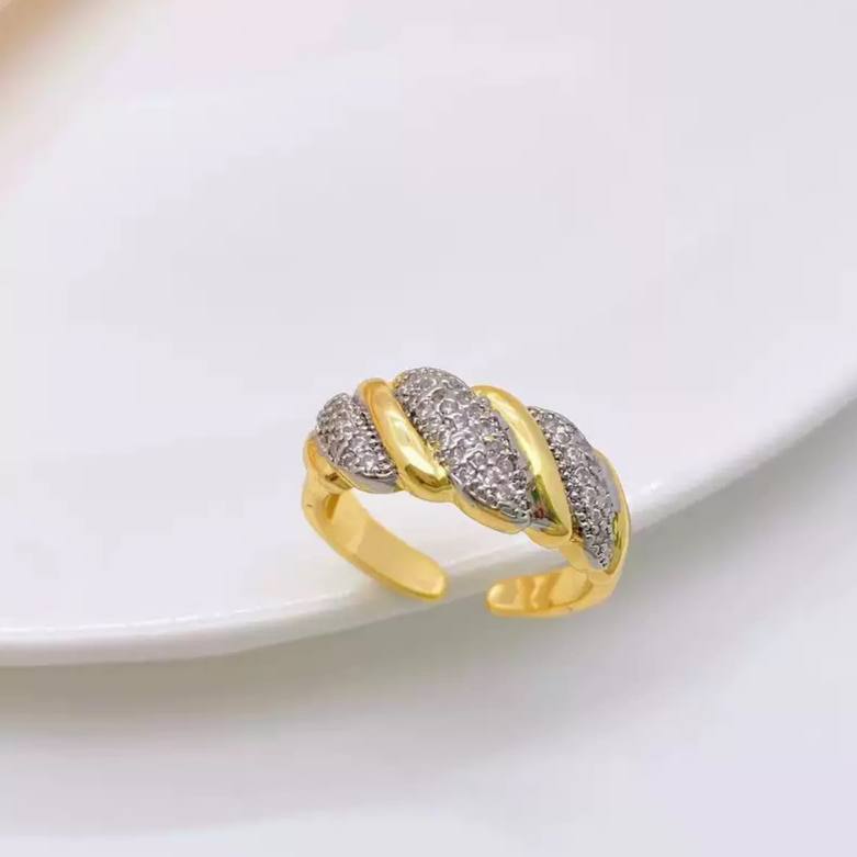 Gold Plated Zircon Ring – Free Size S1