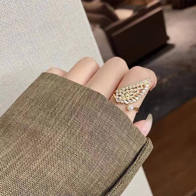 Gold Plated Zircon Ring – Free Size S1