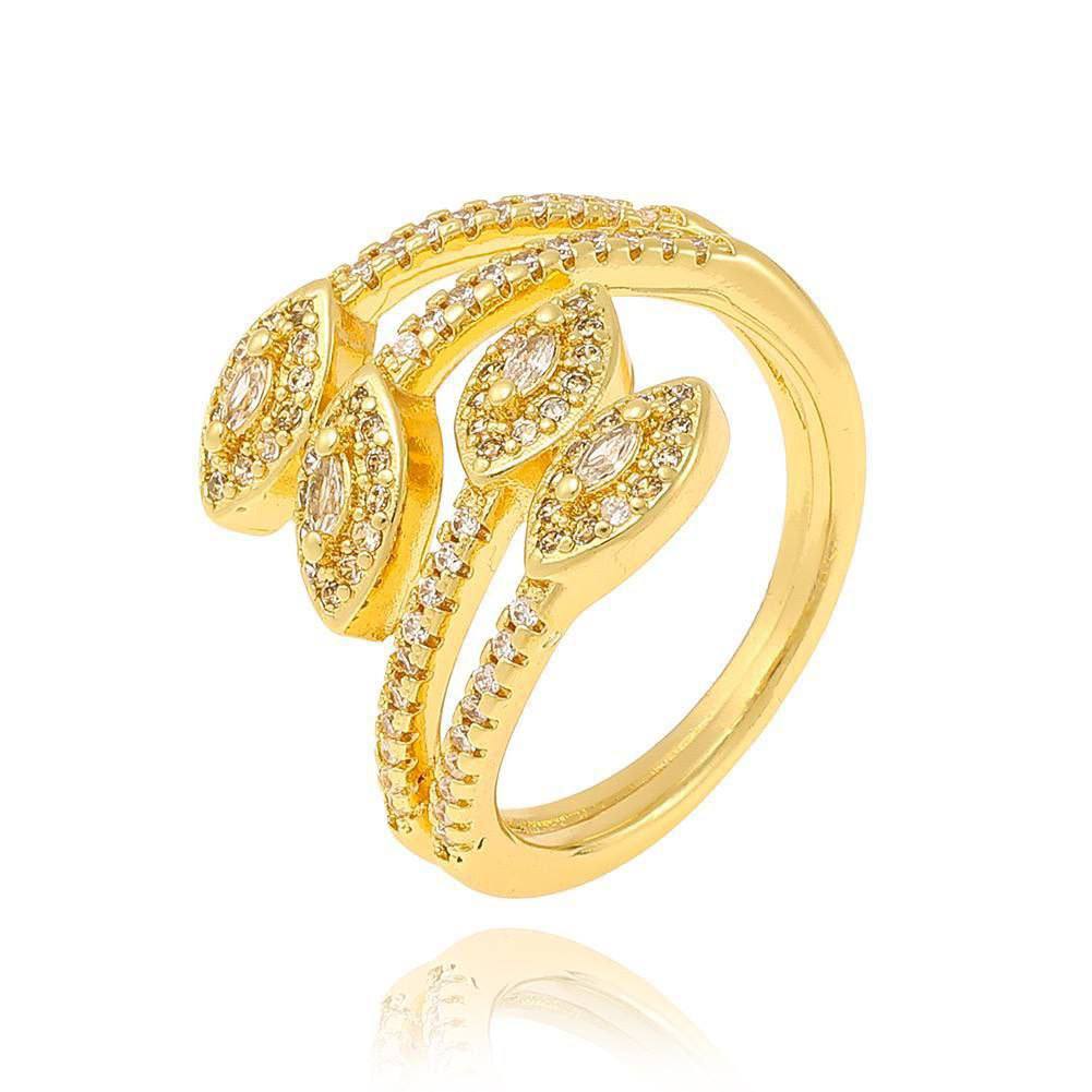 Gold Plated Zircon Ring – Free Size S1