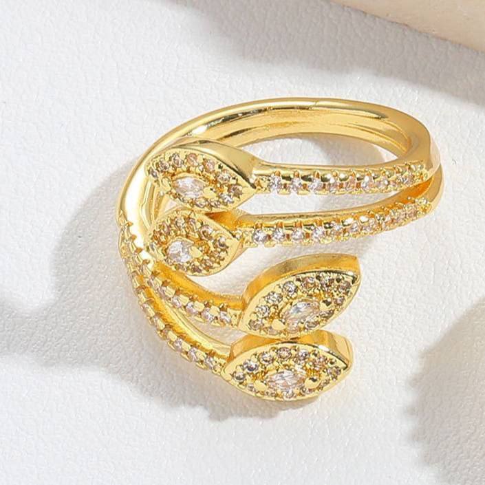 Gold Plated Zircon Ring – Free Size S1