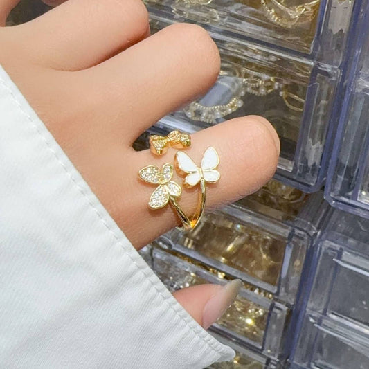 Gold Plated Zircon Ring – Free Size S1