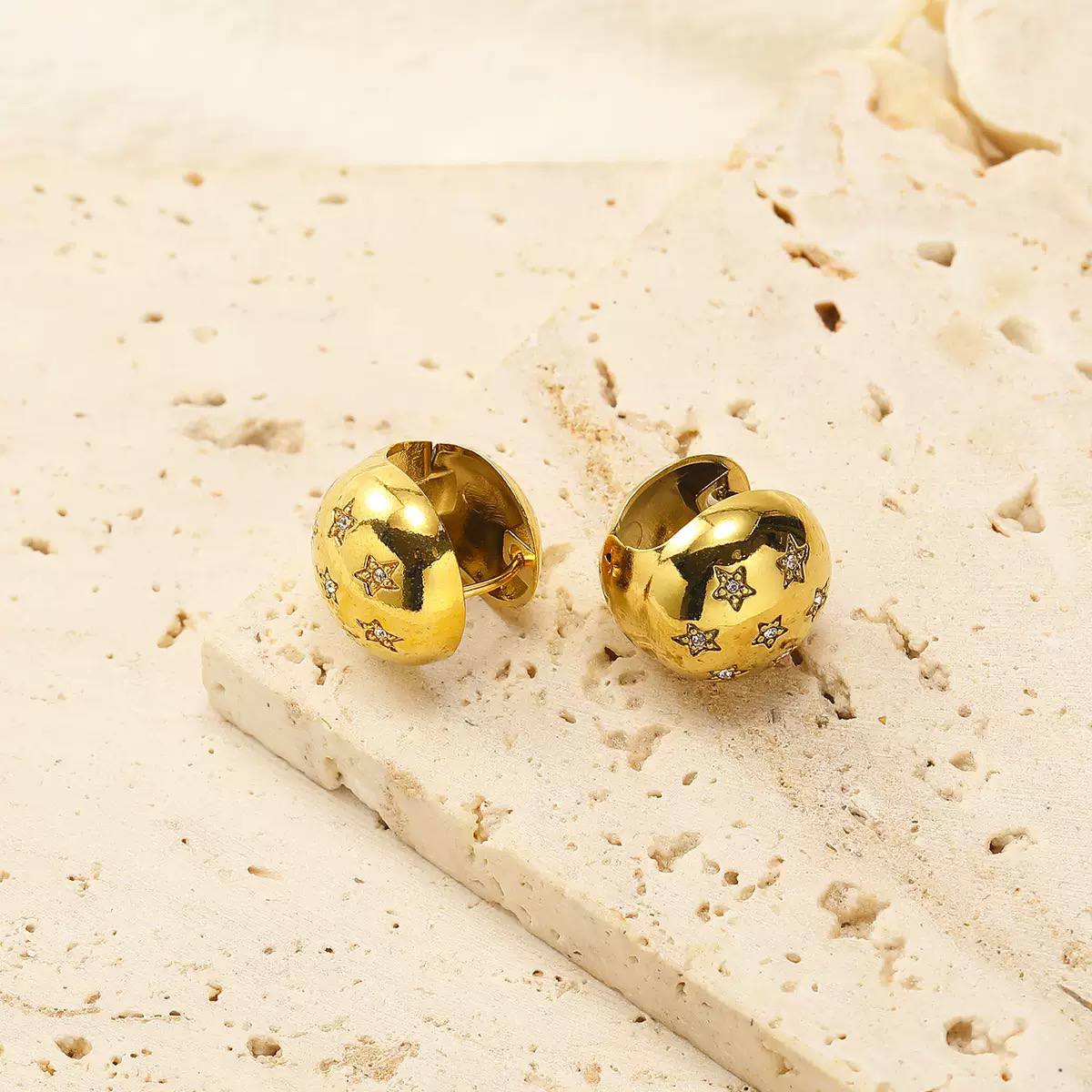 Double-Face Stud Earring – Pure 316 Stainless Steel (One Side Plain, One Side Crystal) – Only One Piece S1