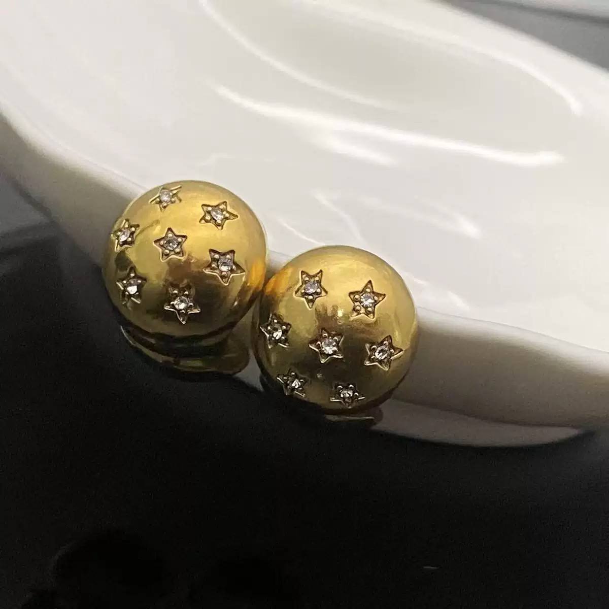 Double-Face Stud Earring – Pure 316 Stainless Steel (One Side Plain, One Side Crystal) – Only One Piece S1