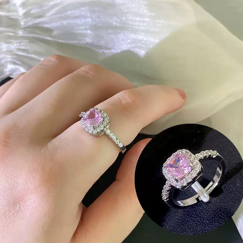 Pandora Square Ring – Infinity Design with Zircon Stones – Chinese Gold | Free Size S1