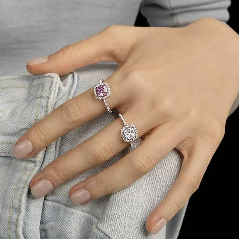 Pandora Square Ring – Infinity Design with Zircon Stones – Chinese Gold | Free Size S1