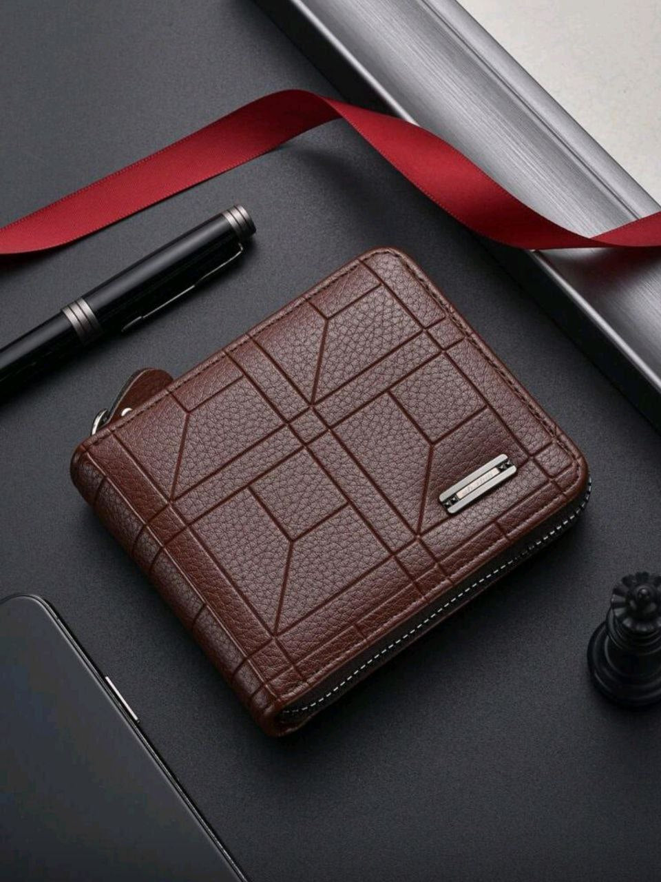 Men’s Zipper Leather Wallet – Elegant Design & Smart Organization S1