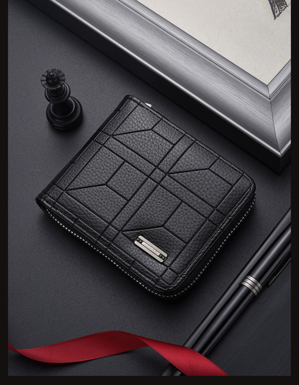 Men’s Zipper Leather Wallet – Elegant Design & Smart Organization S1