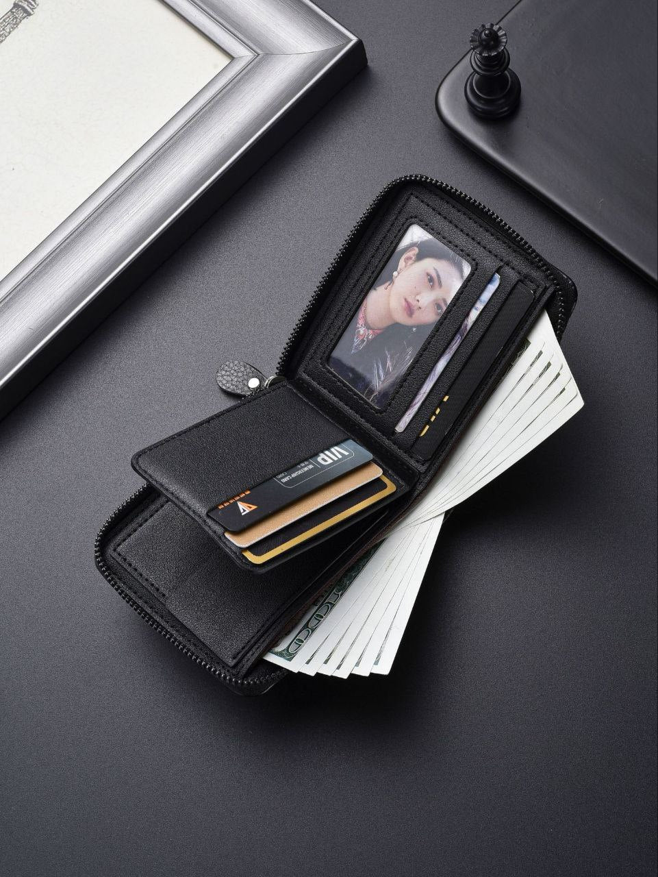 Men’s Zipper Leather Wallet – Elegant Design & Smart Organization S1