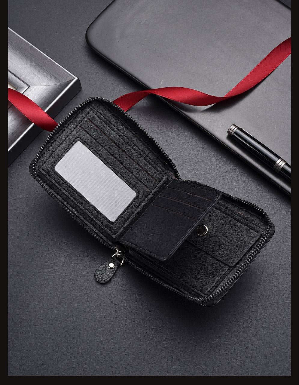 Men’s Zipper Leather Wallet – Elegant Design & Smart Organization S1