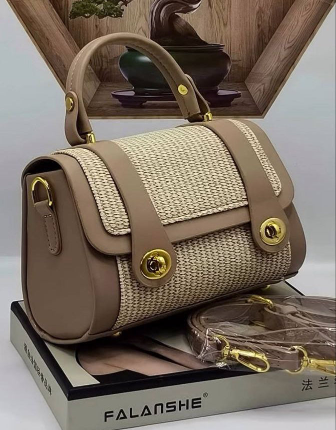 Imported Crossbody Bag – Premium Leather & Gobelin Fabric S1                  Code : 1502