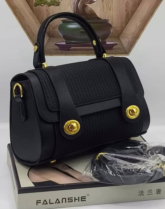 Imported Crossbody Bag – Premium Leather & Gobelin Fabric S1                  Code : 1502