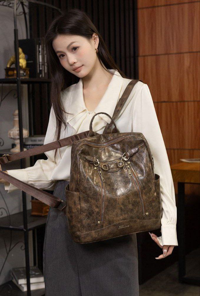 “Classy” Backpack & Shoulder Bag – Premium Leather S1  (Code: 1665)