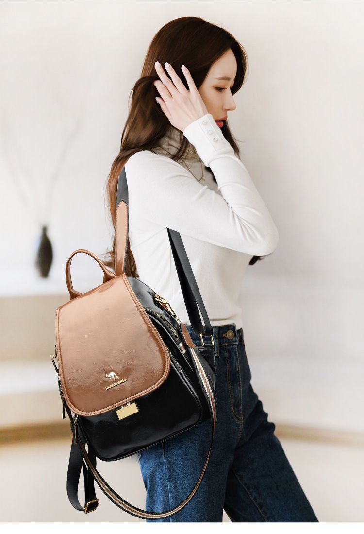 “Elegant Mood” Backpack & Shoulder Bag – Premium Leather  S1 (Code: 1719)