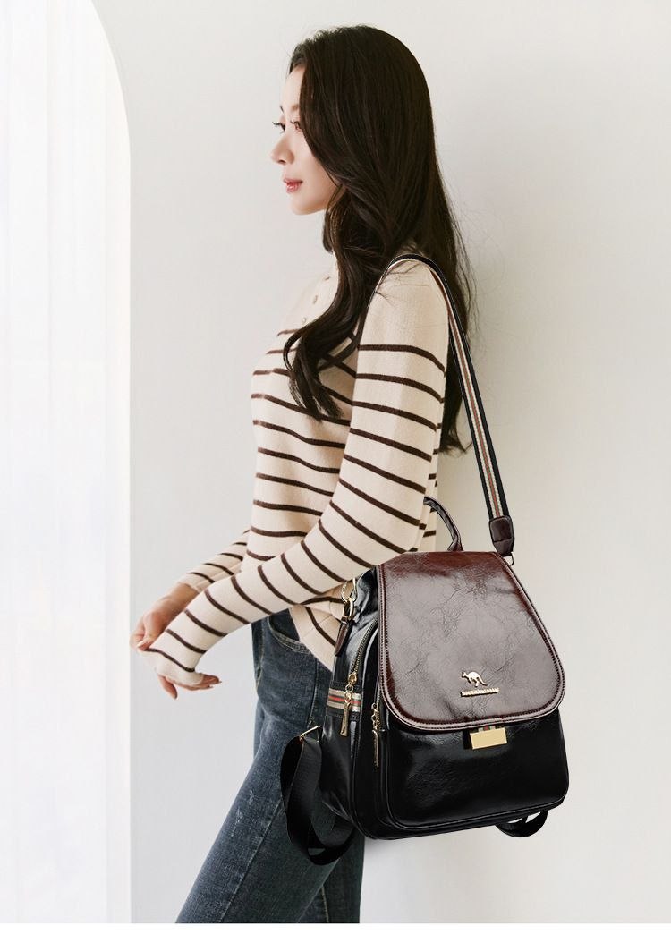 “Elegant Mood” Backpack & Shoulder Bag – Premium Leather  S1 (Code: 1719)