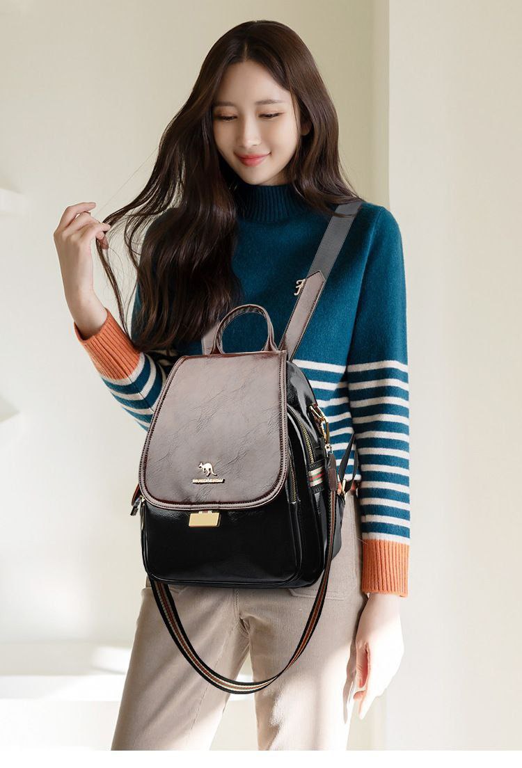 “Elegant Mood” Backpack & Shoulder Bag – Premium Leather  S1 (Code: 1719)