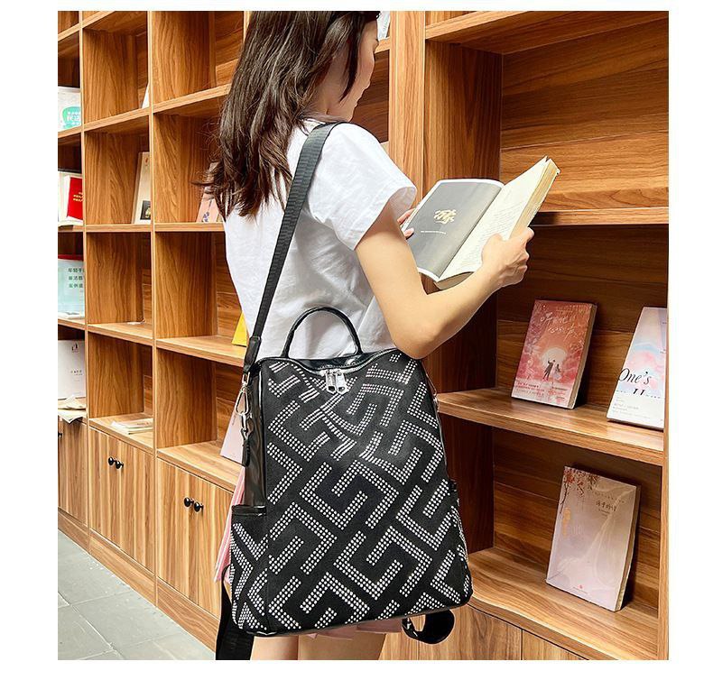 “Glam Touch” Backpack & Shoulder Bag – Premium Leather S1  (Code: 1656)