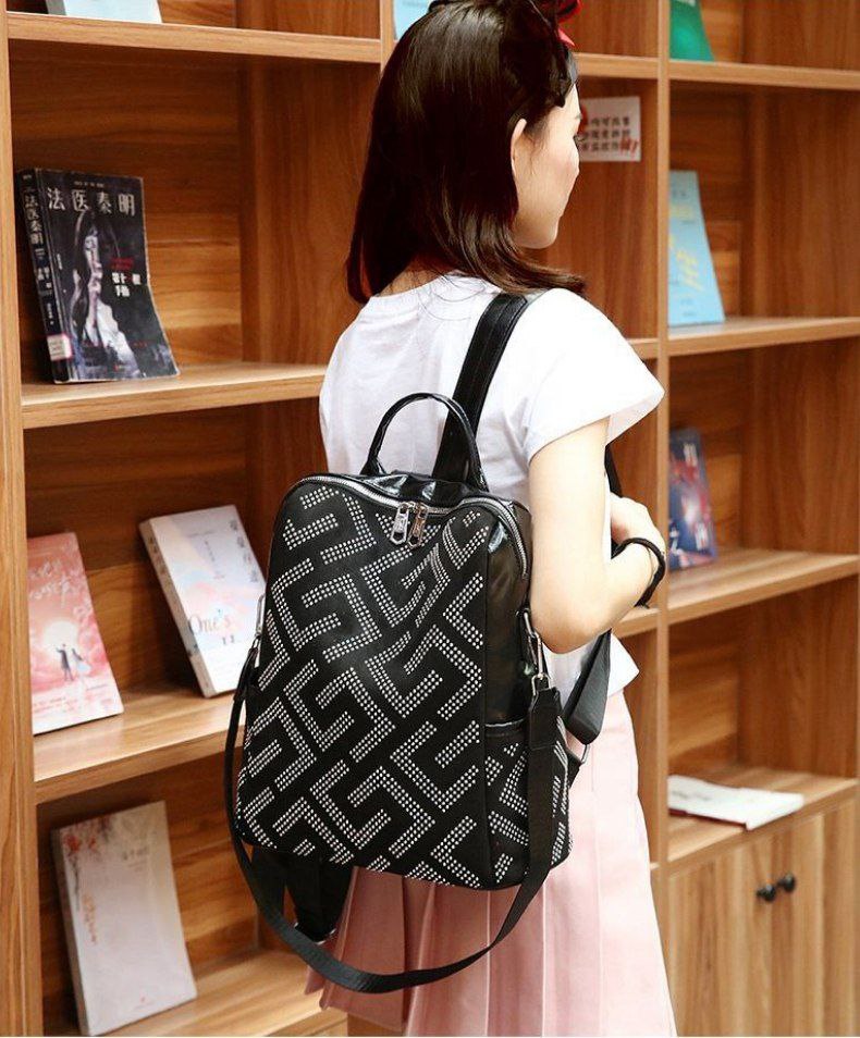 “Glam Touch” Backpack & Shoulder Bag – Premium Leather S1  (Code: 1656)