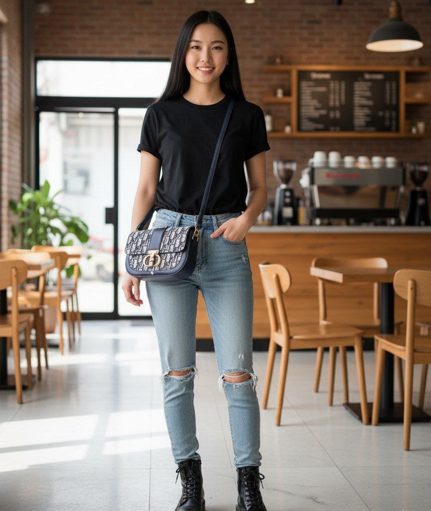 “Dior Class” Cross & Shoulder Bag – Premium Leather S1  (Code: 1669)