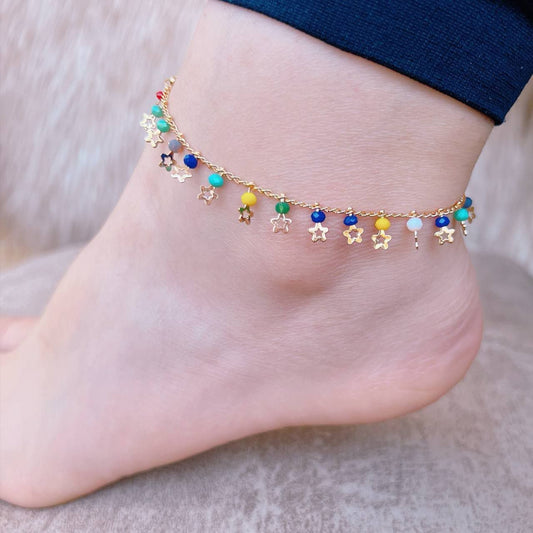Chinese‑Gold Anklet – Pure Finish (Adjustable) S1